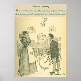 おもしろいビクトリアン自転車 ポスター