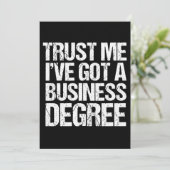 おもしろいビジネススクール卒業パーソナライズされた卒業 カード (スタンド正面)