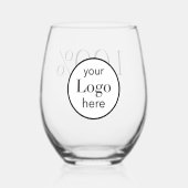 おもしろいビジネスロゴソーバーバー ステムなしワイングラス (裏面)