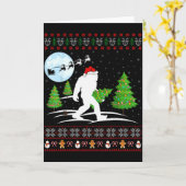 おもしろいビッグフット クリスマスプレゼント サンタ帽  ダサいビッグフット クリスマス カード (黄色い花)