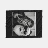 おもしろいビッグフット フォトブース サンタ クリスマス Xmas フリースブランケット (正面(横))