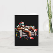 おもしろいビッグフートゲーマークリスマスサスカッチクリスマス信じ カード (正面)