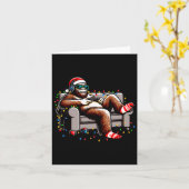 おもしろいビッグフートゲーマークリスマスサスカッチクリスマス信じ カード (黄色い花)