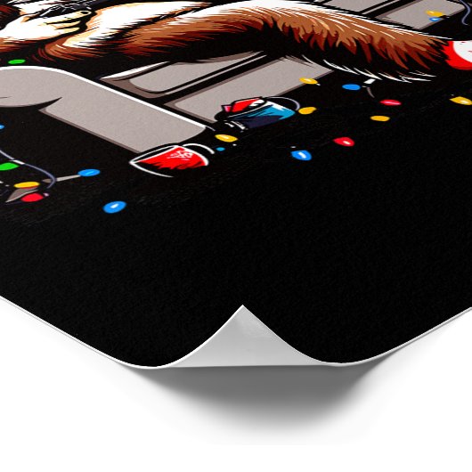 おもしろいビッグフートゲーマークリスマスサスカッチクリスマス信じ ポスター (角)