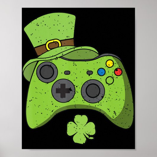 おもしろいビデオゲームコンソールSt patricks dayキッズゲーマー ポスター (正面)