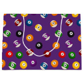 おもしろいビリヤード競技パターンタイルパーティーバッグ ラージペーパーバッグ (正面)