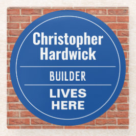 おもしろいビルダーウォールプラークスタイルガラスコースター ガラスコースター