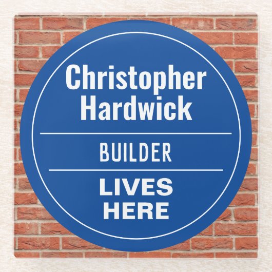 おもしろいビルダーウォールプラークスタイルガラスコースター ガラスコースター (正面)