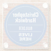 おもしろいビルダーウォールプラークスタイルガラスコースター ガラスコースター (裏面)