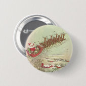 おもしろいビンテージクリスマスサンタボタン 缶バッジ (正面&裏面)