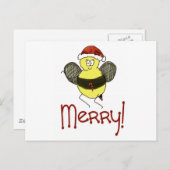 おもしろいビーお洒落メリークリスマスホリデー シーズンポストカード (正面/裏面)