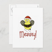 おもしろいビーお洒落メリークリスマスホリデー シーズンポストカード (正面/裏面)