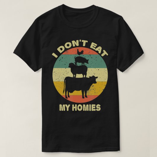 おもしろいビーガンことわざ Tシャツ (デザイン正面)