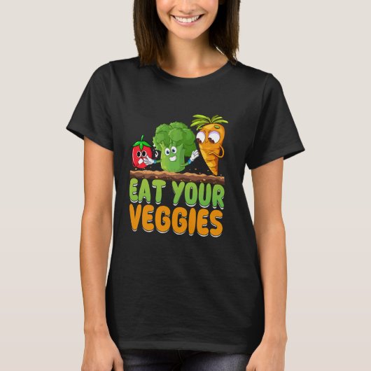 おもしろいビーガンアパ食べレル Tシャツ (正面)