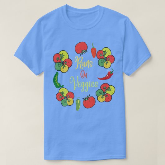 おもしろいビーガンオ走ンVeggiesベジタリアン野菜 Tシャツ (デザイン正面)