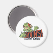 おもしろいビーガン10代のグラフィックスZOMBIE WANT GRAINS マグネット (正面/裏面)