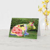 おもしろいビーガン カード (黄色い花)