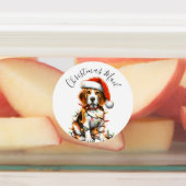 おもしろいビーグルモダンキュートなクリスマスライト ラベル (貼付)