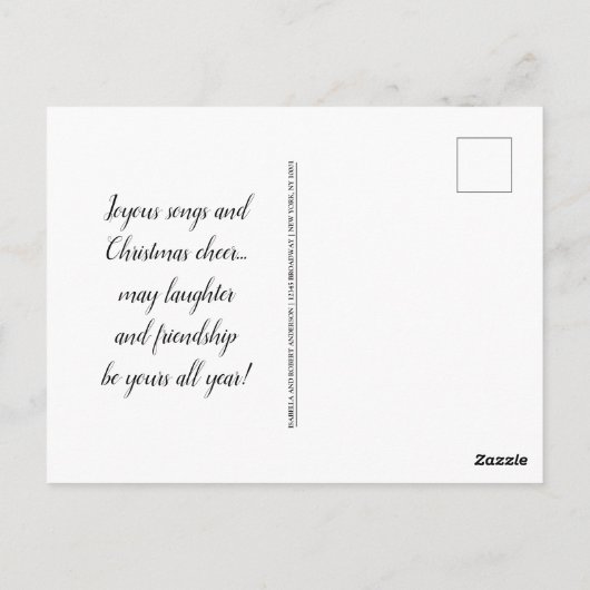 おもしろいビーチのクリスマスメッセージ ポストカード (裏面)