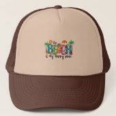 おもしろいビーチをテーマにしたtシャツ キャップ (正面)