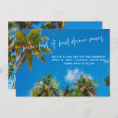 おもしろいビーチウェディングの写真でSave the Date セーブザデート (正面/裏面)