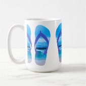 おもしろいビーチサンダルサマービーチアートフォーバケーション コーヒーマグカップ (左)