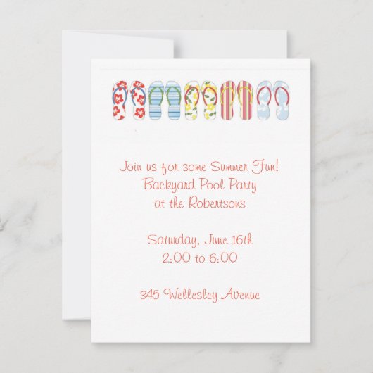 おもしろいビーチサンダル招待状 招待状