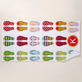 おもしろいビーチサンダル パーソナライズされた ビーチタオル (正面)