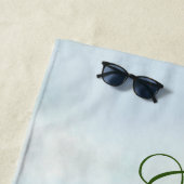 おもしろいビーチシーングラムパームツリーモノグラム名 ビーチタオル (インサイチュ)