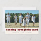 おもしろいビーチスカスタマイズ家族フォトレッド シーズンカード (正面)