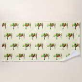 おもしろいビーチタオル付き遊カエル ビーチタオル (正面)