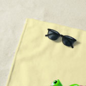 おもしろいビーチタオル遊カエルのギター音楽 ビーチタオル (インサイチュ)