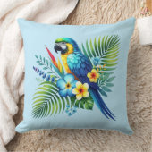 おもしろいビーチハウスオウム愛好家 クッション (ブランケット)