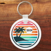 おもしろいビーチバケーションまたはファミリー懇親会 キーホルダー (正面)