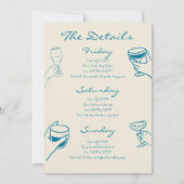 おもしろいビーチバチェロレッテ週末招待状 招待状 (裏面)