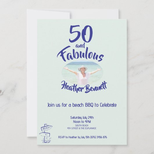 おもしろいビーチバーベキュー50と素晴らしい誕生日パーティー (正面)