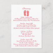 おもしろいビーチビーチサンダル結婚ピンクの象眼帯 エンクロージャーカード (正面)