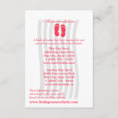 おもしろいビーチビーチサンダル結婚ピンクの象眼帯 エンクロージャーカード (裏面)