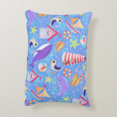 おもしろいビーチブルーアクセントピロー アクセントクッション (裏面(縦))