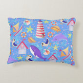 おもしろいビーチブルーアクセントピロー アクセントクッション (裏面)