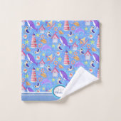 おもしろいビーチブルーバスタオルセット バスタオルセット (ウォッシュタオル)