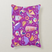 おもしろいビーチマゼンタアクセント枕 アクセントクッション (正面(垂直))