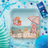 おもしろいビーチ夏と友だち ペーパープレート (パーティー)