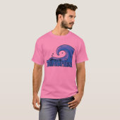 おもしろいビーチ波タンクトップ Tシャツ (正面フル)