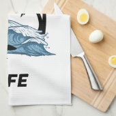 おもしろいビーチ波 キッチンタオル (四つ折り)