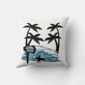 おもしろいビーチ波 クッション (裏面)