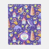 おもしろいビーチ海軍 フリースブランケット (正面)