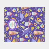 おもしろいビーチ海軍 フリースブランケット (正面(横))