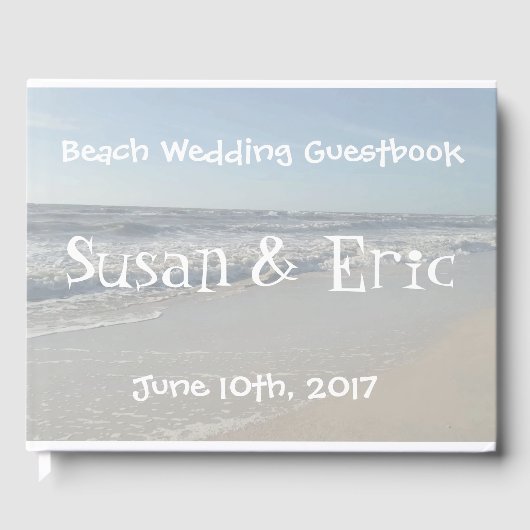 おもしろいビーチ結婚プリントゲストブック ゲストブック (正面)