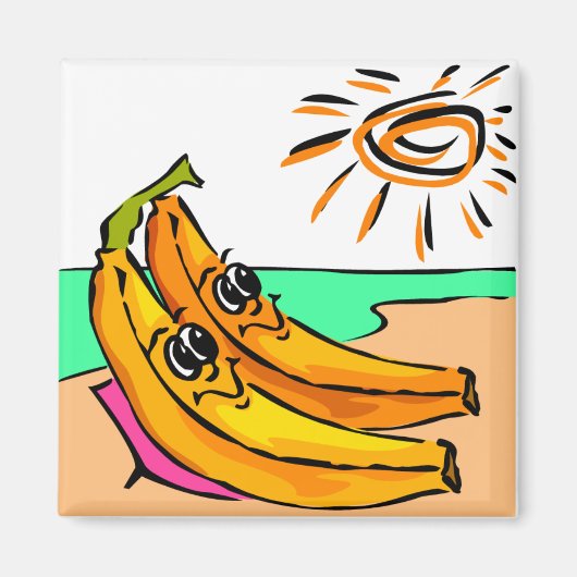 おもしろいビーチ結婚式アイディア マグネット (正面)